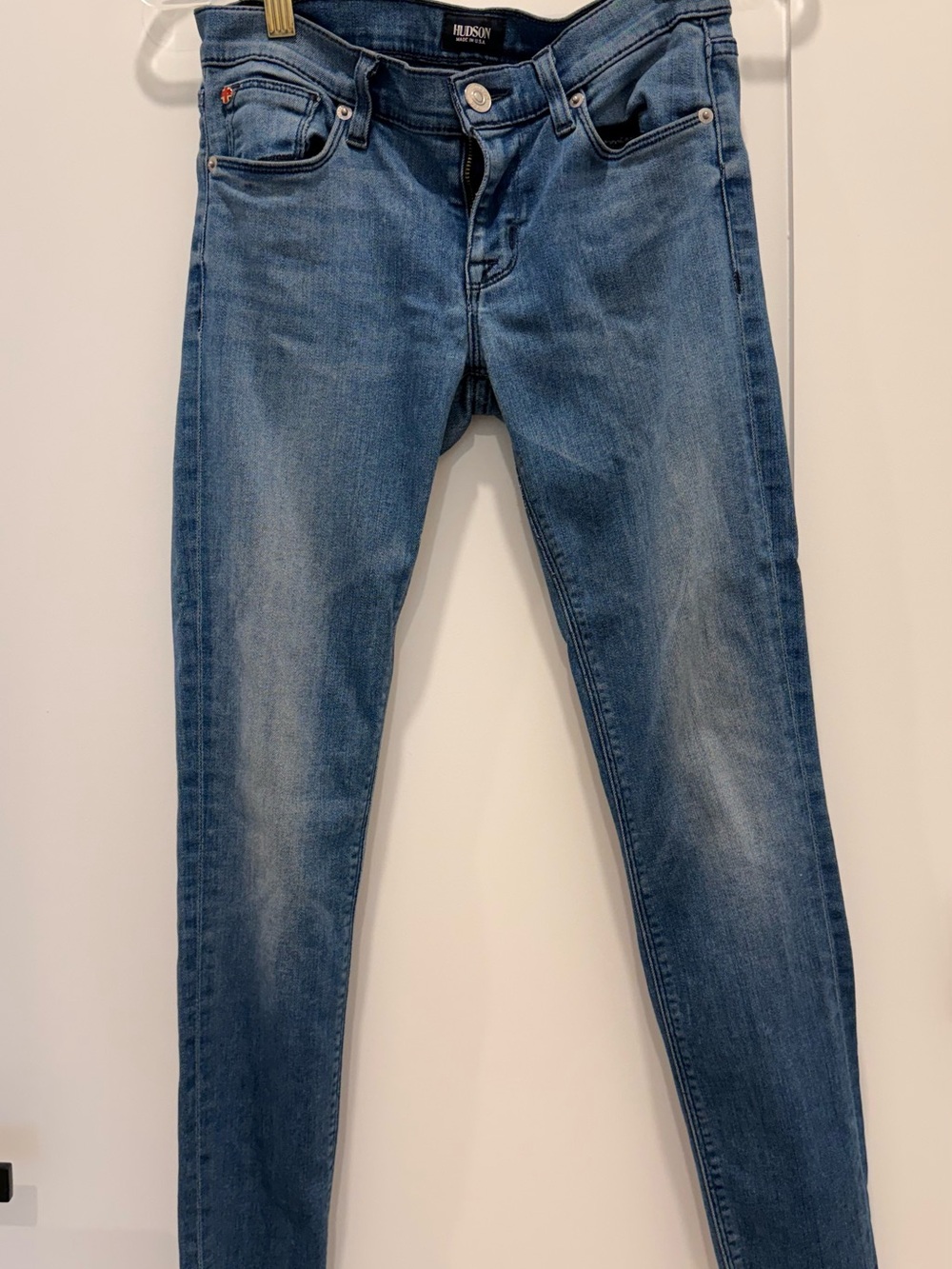 Hudson Jeans Womens Skinny Jeans Blue Wash